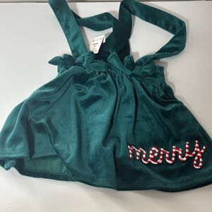 Green Velvet Kids Dress
